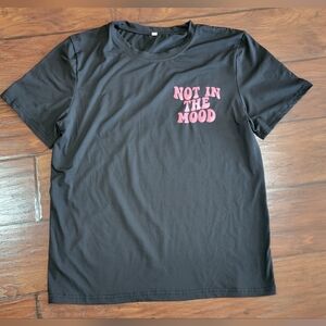 Black T-Shirt with Pink Graphic